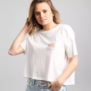 Billabong White Graphic tee, Size Large